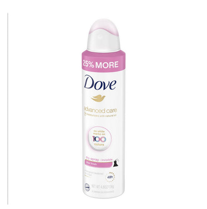Dove Advanced Care Invisible Dry Spray 48hr AP/Deo. 4.8 oz - Clear Finish (Pink)